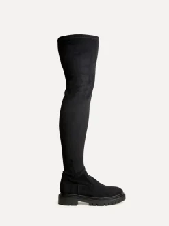 Linzi Black Suede Sonny Over The Knee Long Boots