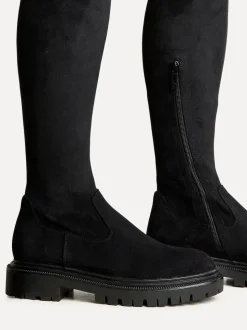 Linzi Black Suede Sonny Over The Knee Long Boots