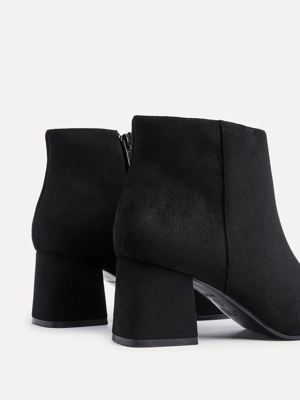 Linzi Black Suede Wide Fit Alba Wide Fit Block Heeled Ankle Boots