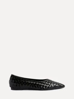 Linzi Black Talina Woven Pointed Toe Ballet Flats