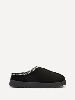 Linzi Black Tana Faux Suede Slip-On Slippers