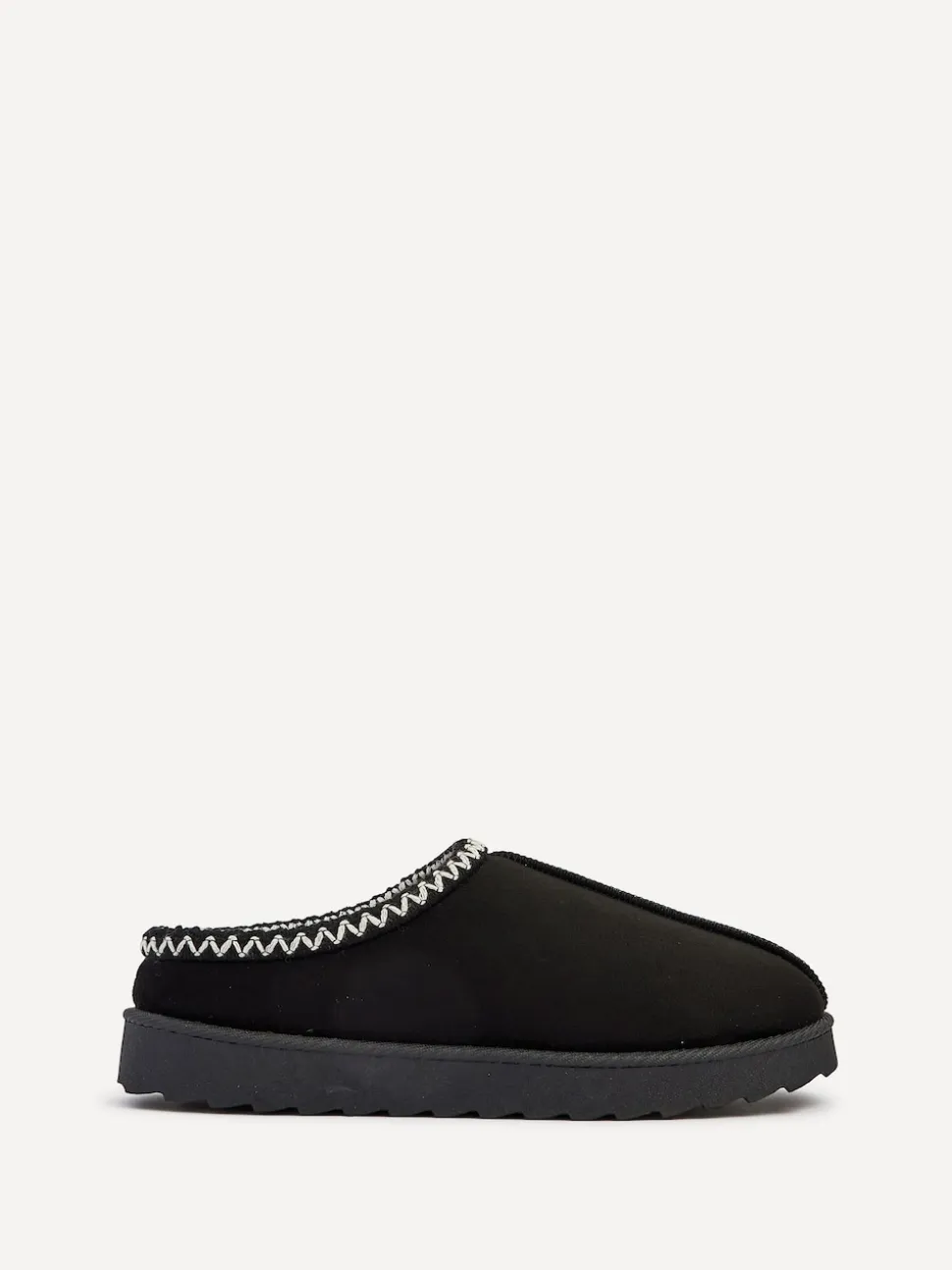 Linzi Black Tana Faux Suede Slip-On Slippers