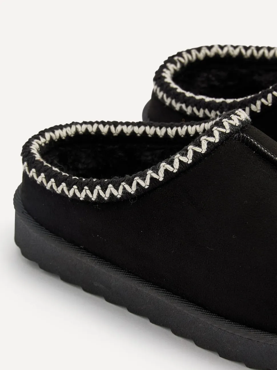 Linzi Black Tana Faux Suede Slip-On Slippers
