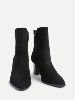 Linzi Black Thorn Stacked Block Heel Ankle Boots