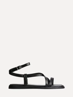 Linzi Black Valor Strappy Gladiator Flat Sandals
