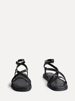 Linzi Black Valor Strappy Gladiator Flat Sandals