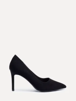 Linzi Black Wide Fit Martina Wide Fit Stiletto Pointed Court Shoes