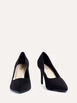 Linzi Black Wide Fit Martina Wide Fit Stiletto Pointed Court Shoes