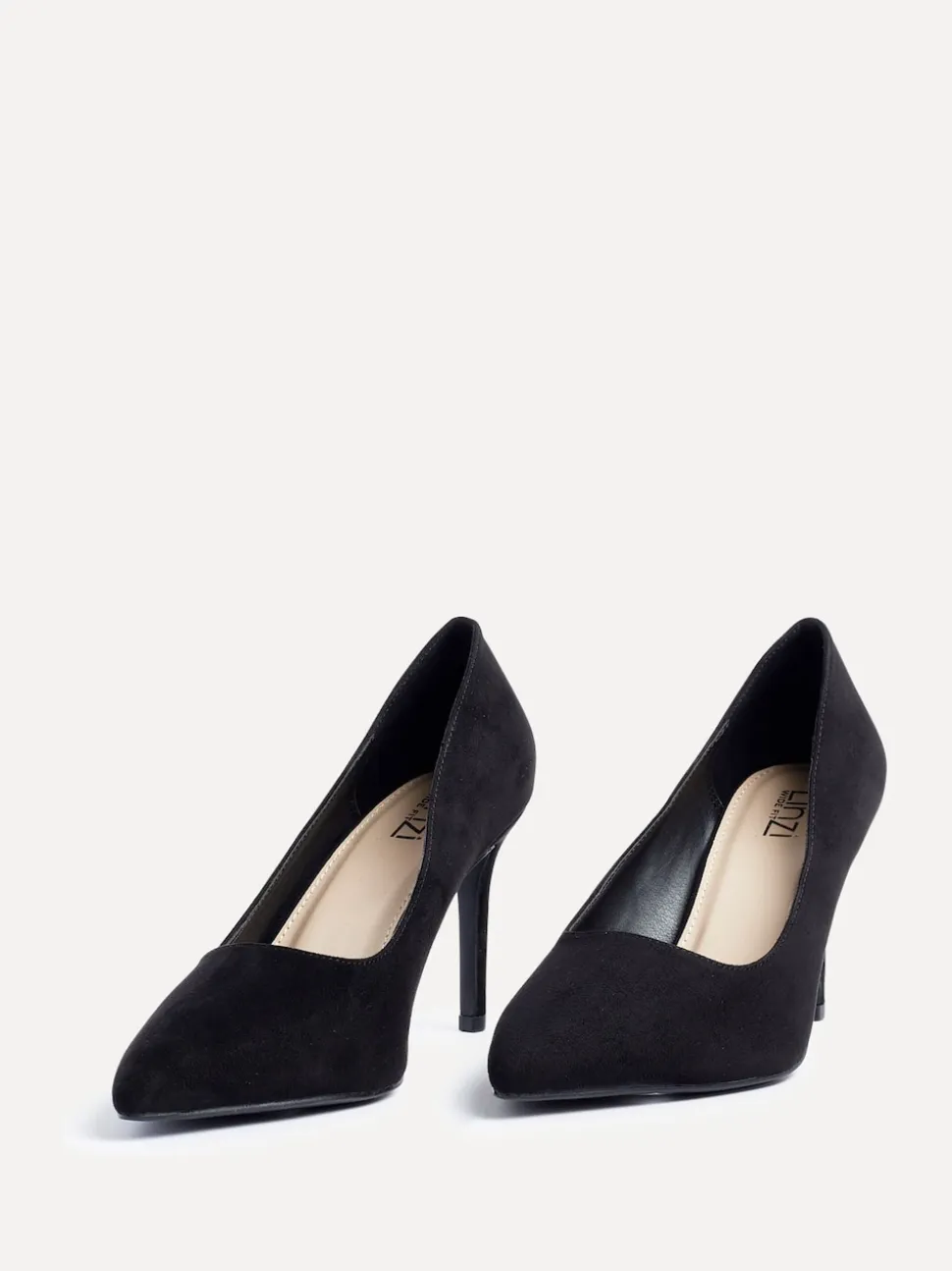 Linzi Black Wide Fit Martina Wide Fit Stiletto Pointed Court Shoes