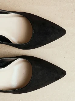 Linzi Black Wide Fit Martina Wide Fit Stiletto Pointed Court Shoes