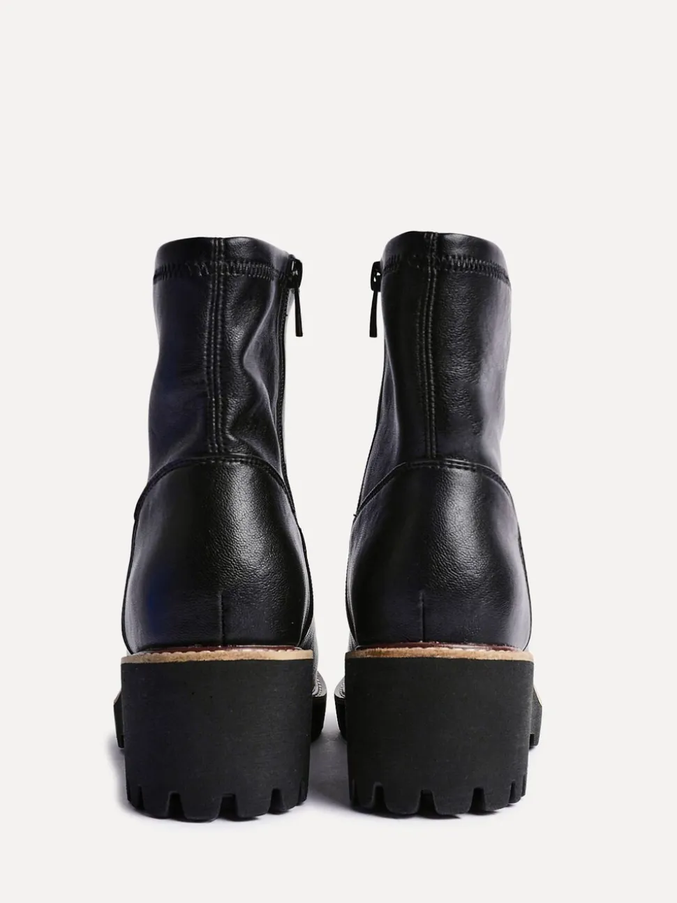 Linzi Black Wide Fit Pulse Stretch Wedged Heel Ankle Boots