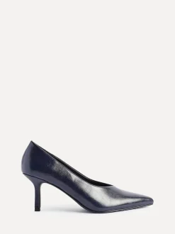 Linzi Blue Bellamy V-Shaped Closed Toe Court Heels