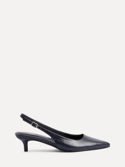 Linzi Blue Elvira Kitten Heel Slingback Courts