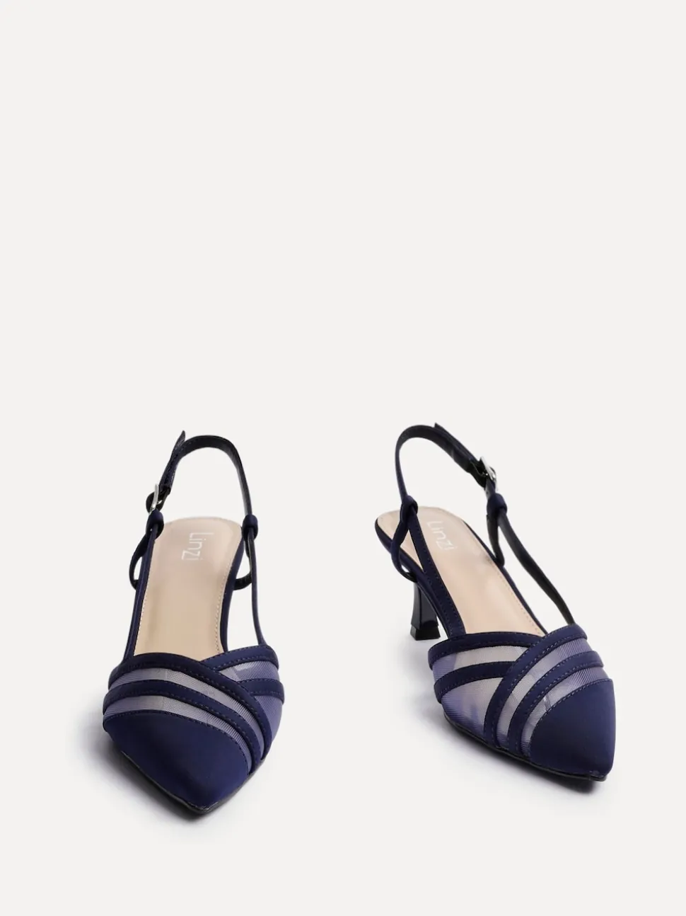 Linzi Blue Milan Mesh Court Heels