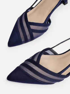 Linzi Blue Milan Mesh Court Heels