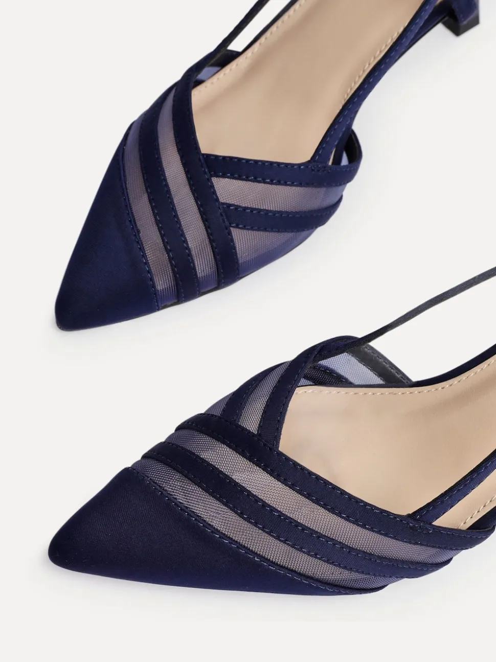 Linzi Blue Milan Mesh Court Heels