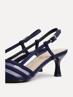 Linzi Blue Milan Mesh Court Heels