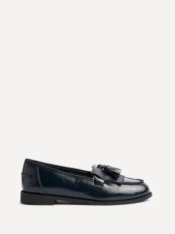 Linzi Blue Rosemary Classic Slip-On Loafers With Tassel Detail