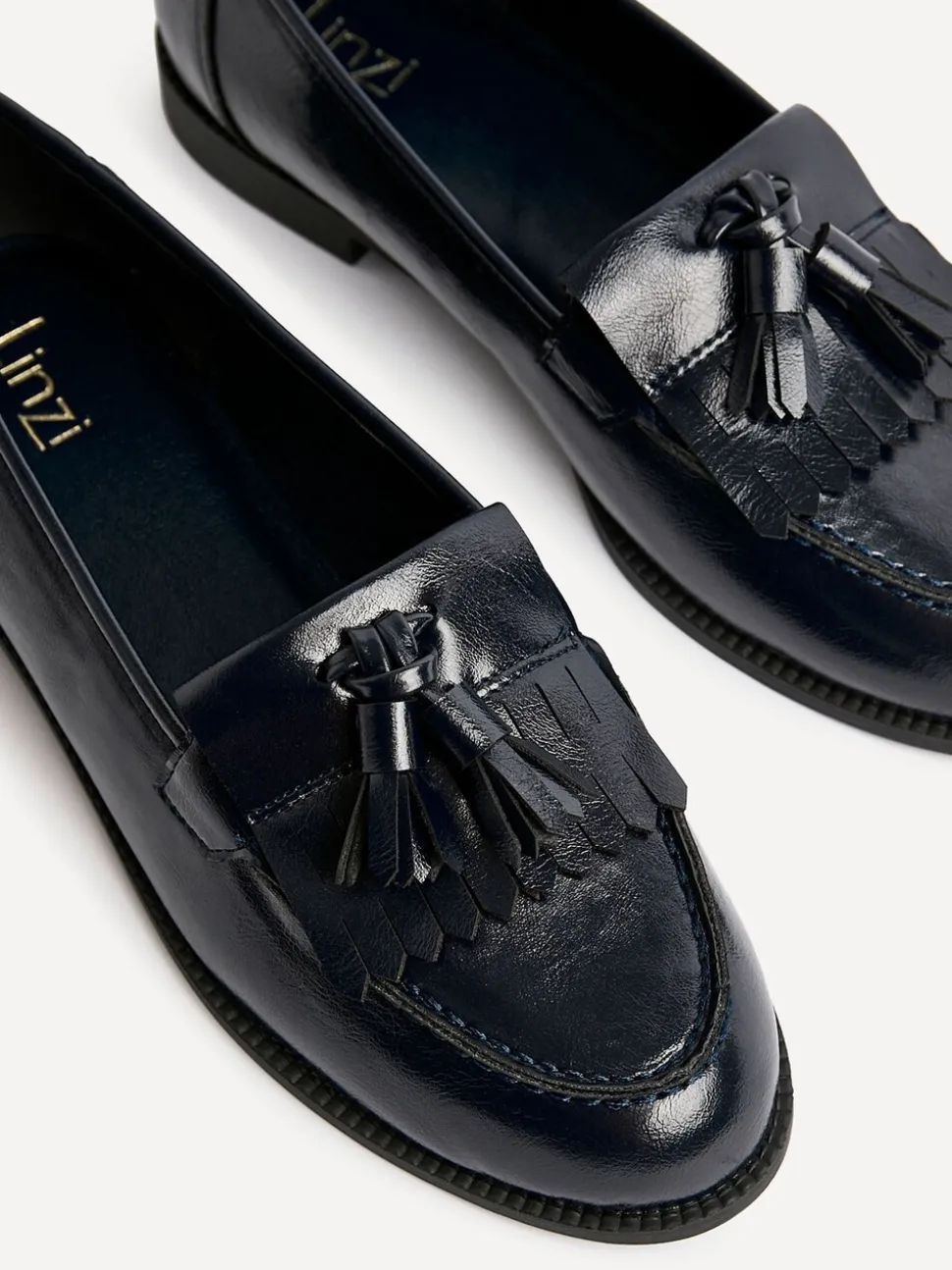 Linzi Blue Rosemary Classic Slip-On Loafers With Tassel Detail