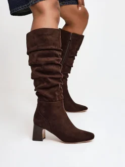 Linzi Brown Alpine Alpine Ruched High Leg Boots