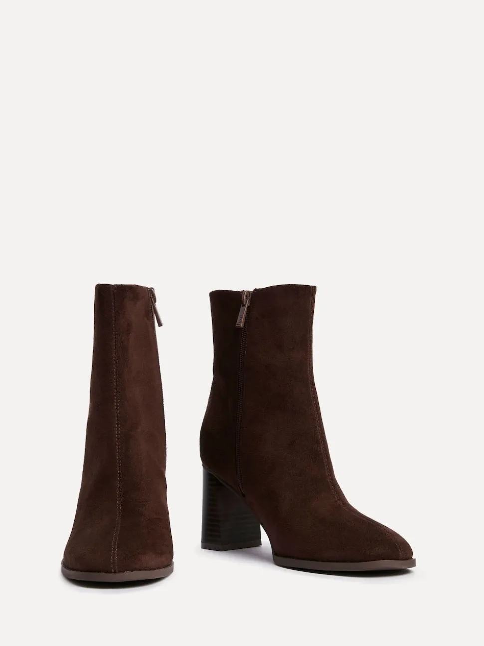 Linzi Brown Approach Round Toe Block Heeled Ankle Boots