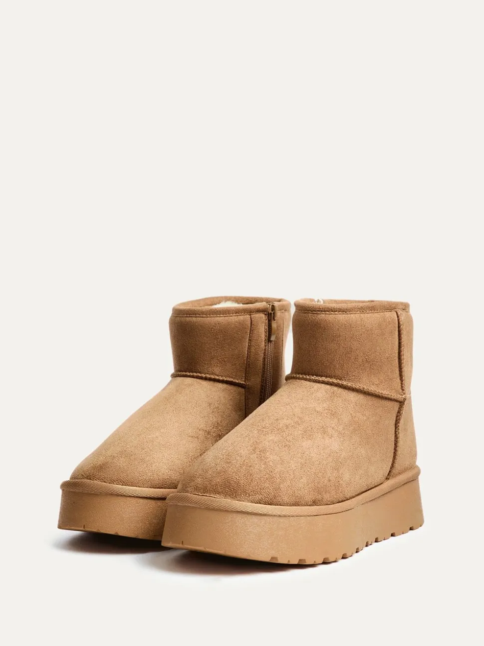Linzi Brown Cammie Platform Ankle Boots With Inside Zip
