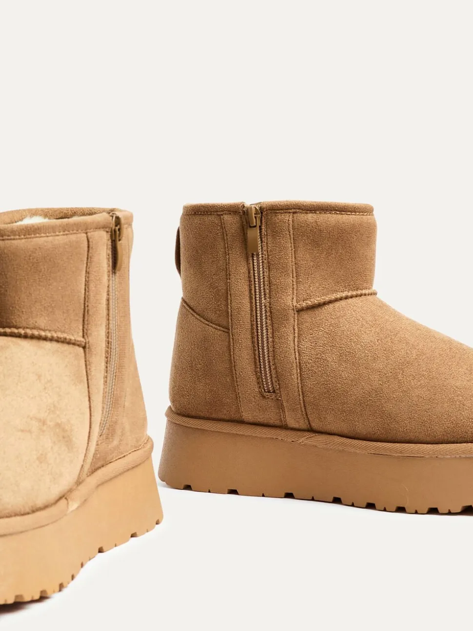 Linzi Brown Cammie Platform Ankle Boots With Inside Zip