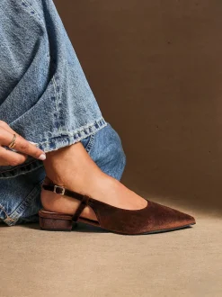 Linzi Brown Clasica Low Heeled Slingback Courts