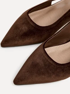 Linzi Brown Clasica Low Heeled Slingback Courts