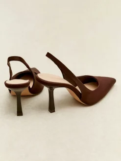 Linzi Brown Dark Dash Slingback Court Heels
