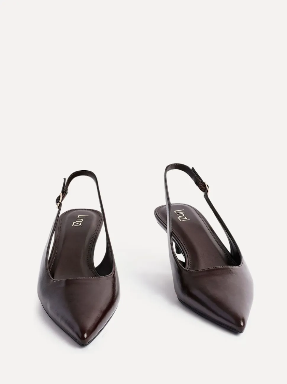 Linzi Brown Elvira Kitten Heel Slingback Courts