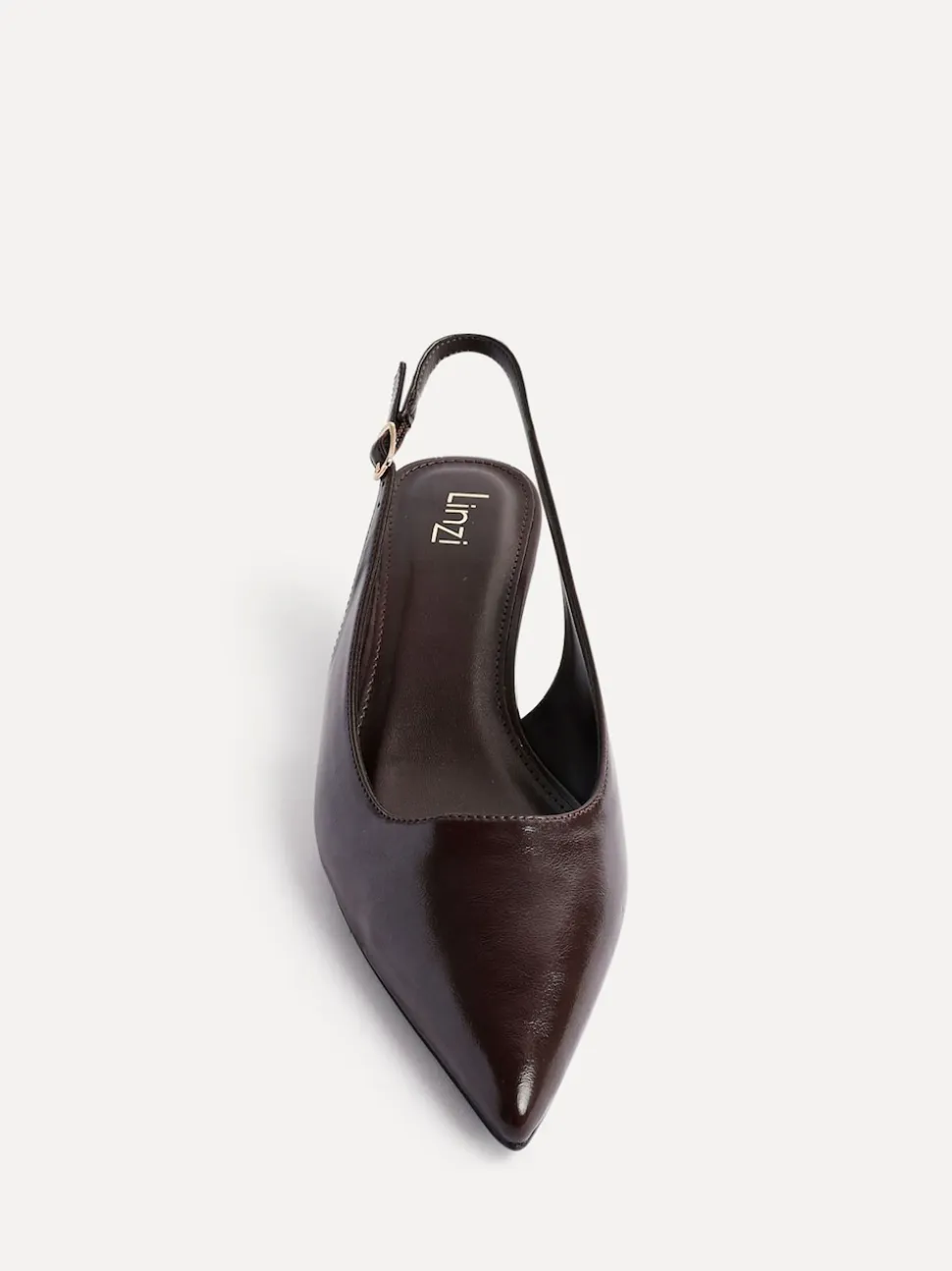 Linzi Brown Elvira Kitten Heel Slingback Courts