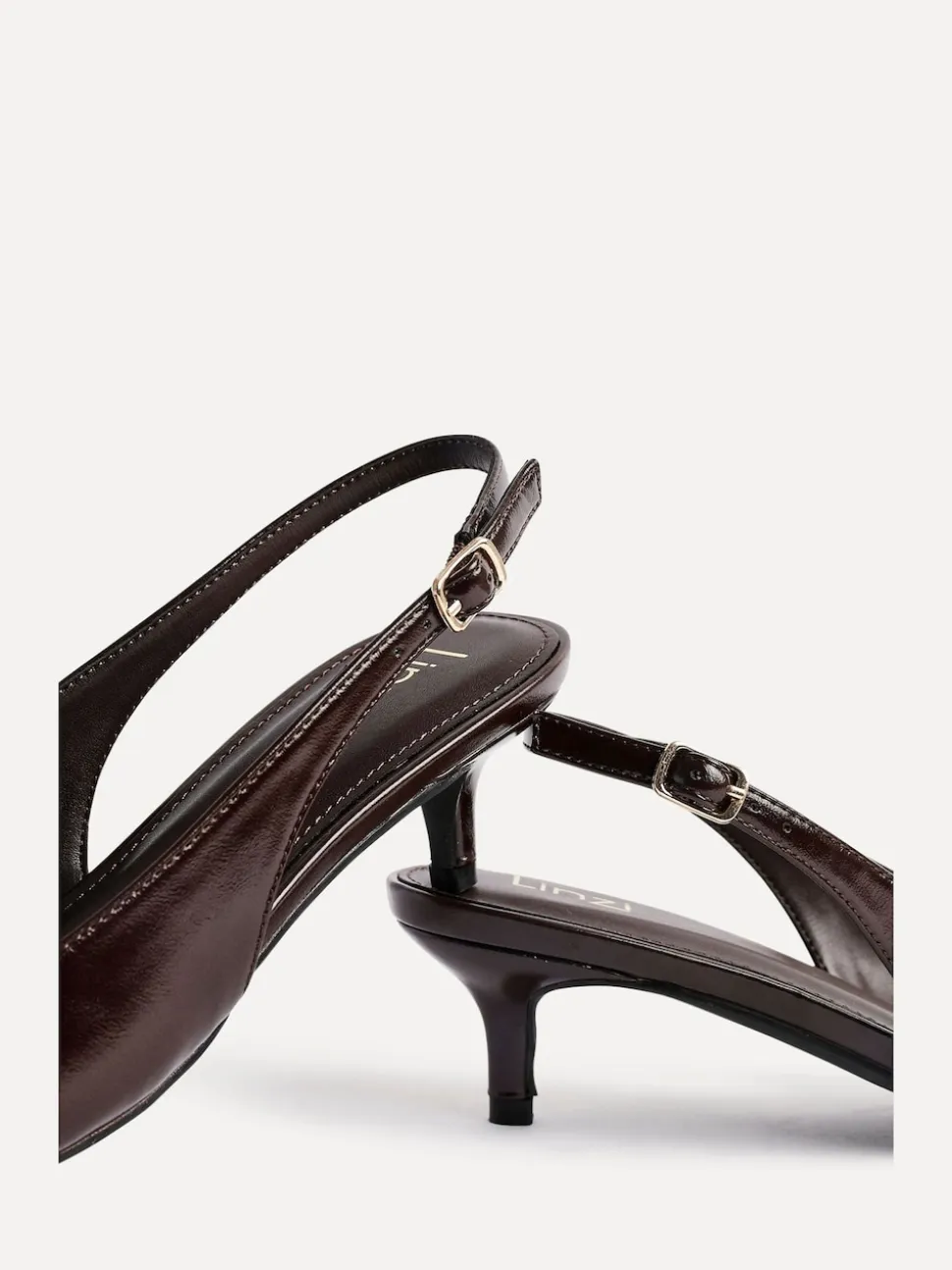 Linzi Brown Elvira Kitten Heel Slingback Courts