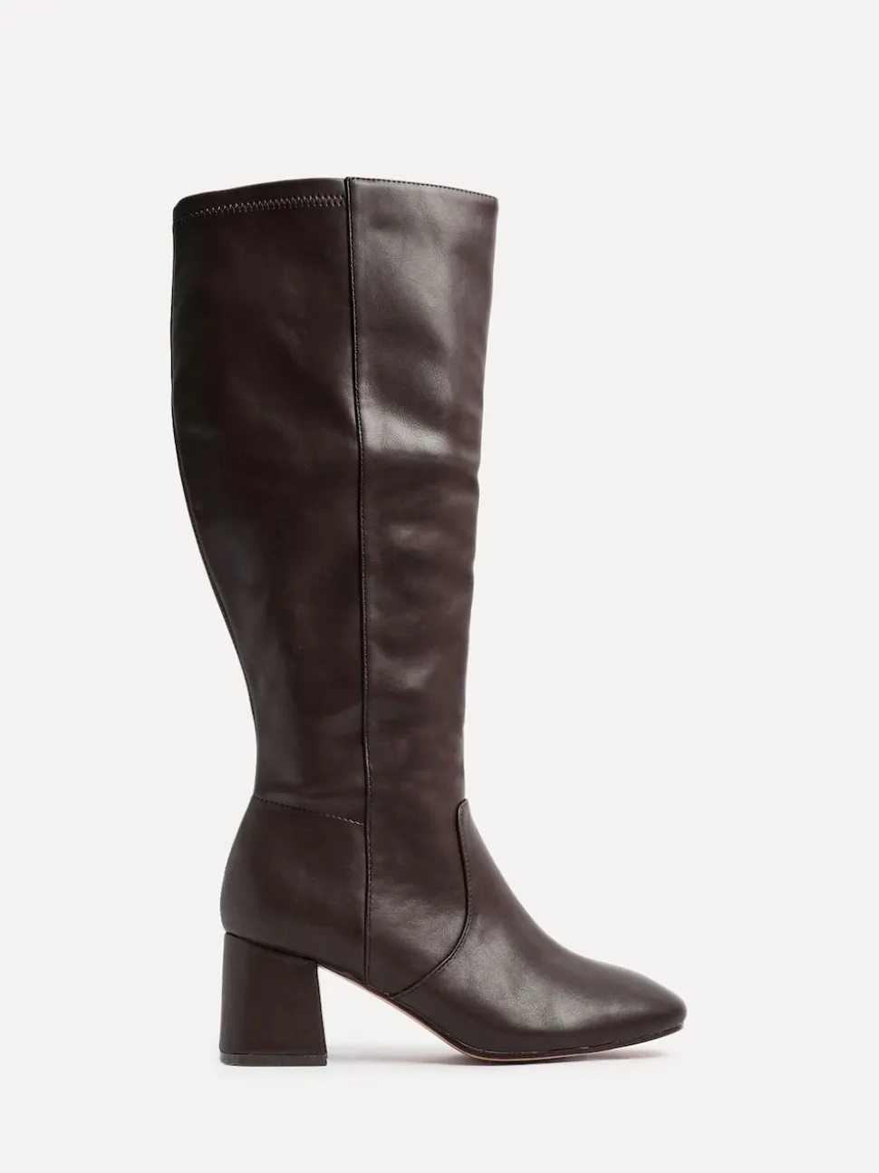 Linzi Brown Fable Wide Fit Block Heeled High Leg Boots