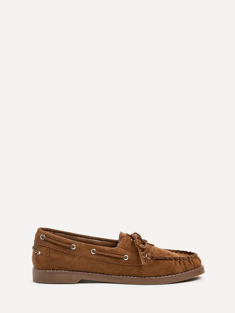 Linzi Brown Frame Slip-On Loafers With Ruched Front Detailing