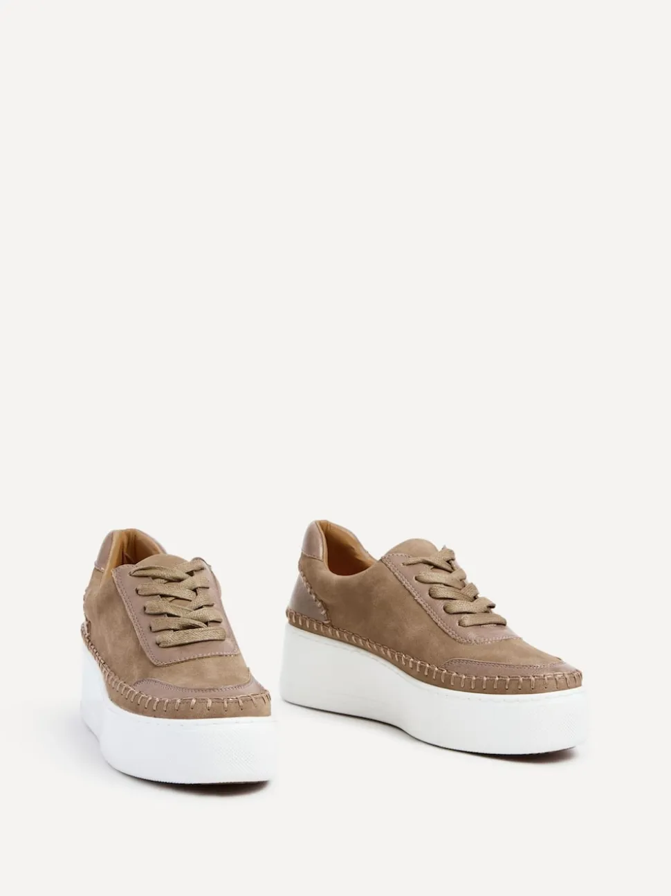 Linzi Brown Harlem Faux Leather Platform Trainers