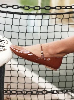 Linzi Brown Hush Square Toe Mary Jane Shoes
