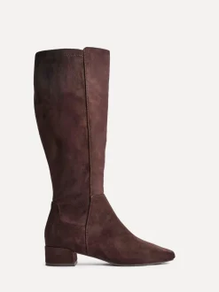 Linzi Brown Light Revolve Stretch High Leg Boot With Low Block Heel