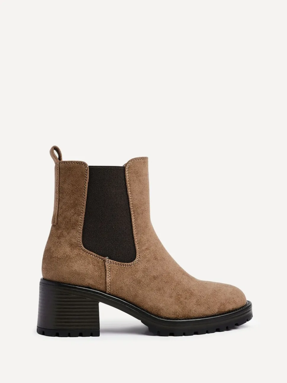 Linzi Brown Path Block Heel Chelsea Boots