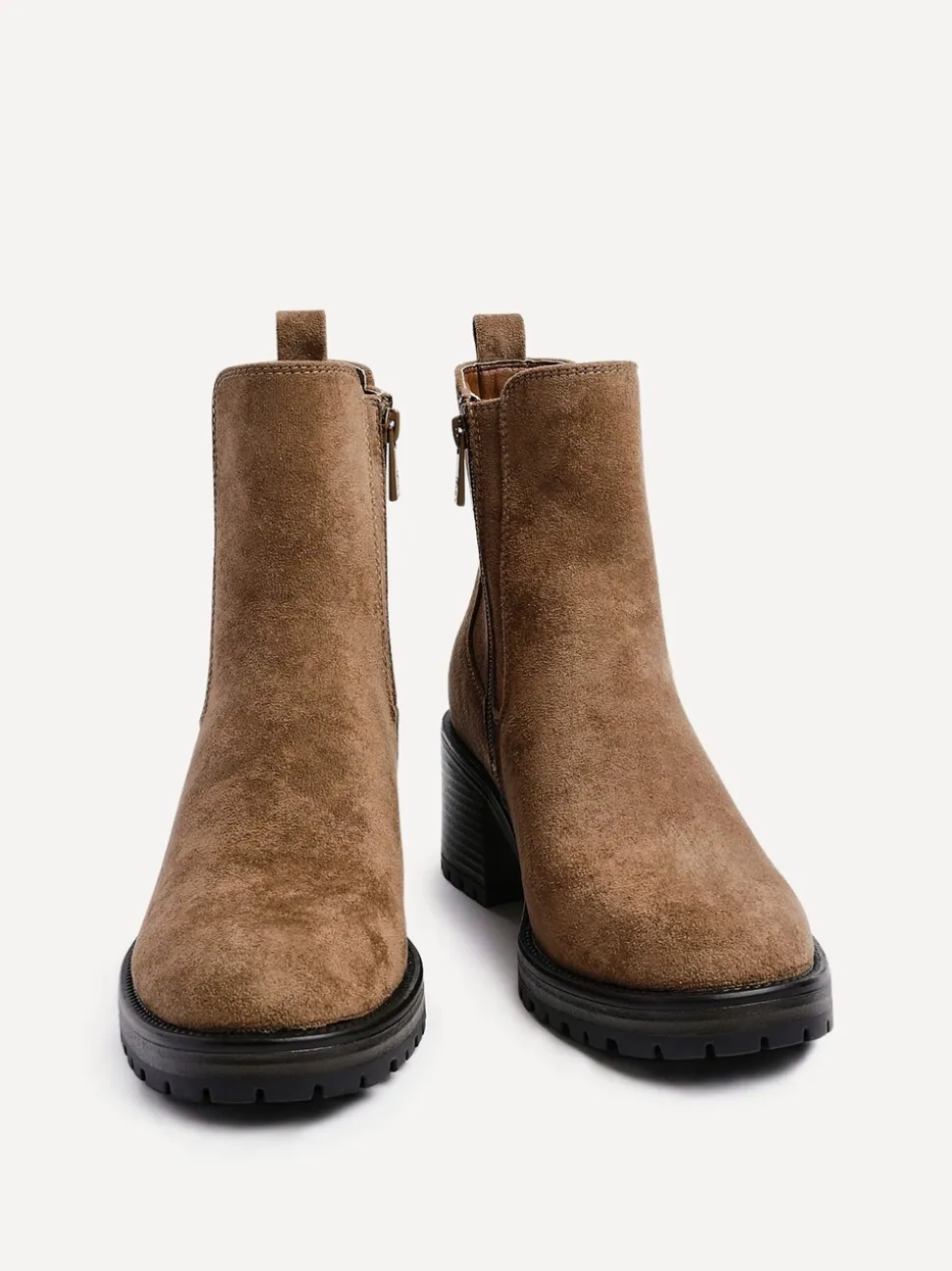 Linzi Brown Path Block Heel Chelsea Boots