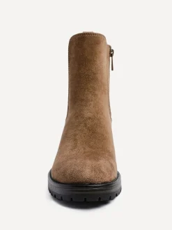 Linzi Brown Path Block Heel Chelsea Boots