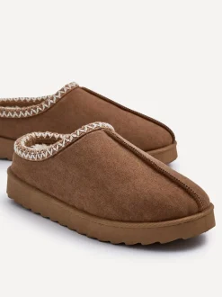 Linzi Brown Tana Faux Suede Slip-On Slippers