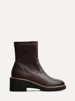 Linzi Brown Trish Stretch Wedged Heel Ankle Boots
