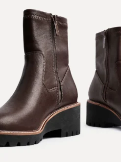 Linzi Brown Trish Stretch Wedged Heel Ankle Boots