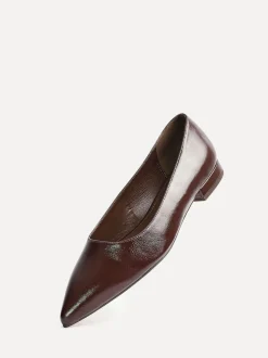 Linzi Brown Wide Fit Compete Pointed Toe Ballet Flat Shoes