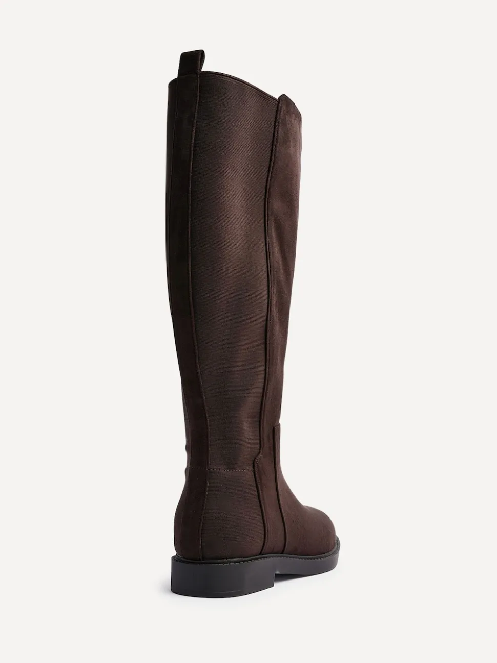 Linzi Brown Wide Fit Wide Fit Steel High Leg Boots With Stretch Panel