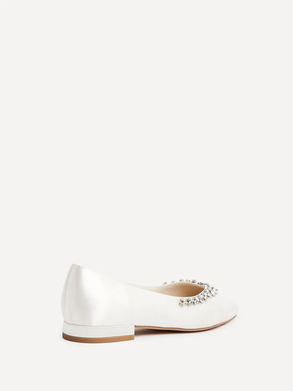 Linzi Cream Bridal Endless Pointed Toe Ballet Flat With Trim Shoes
