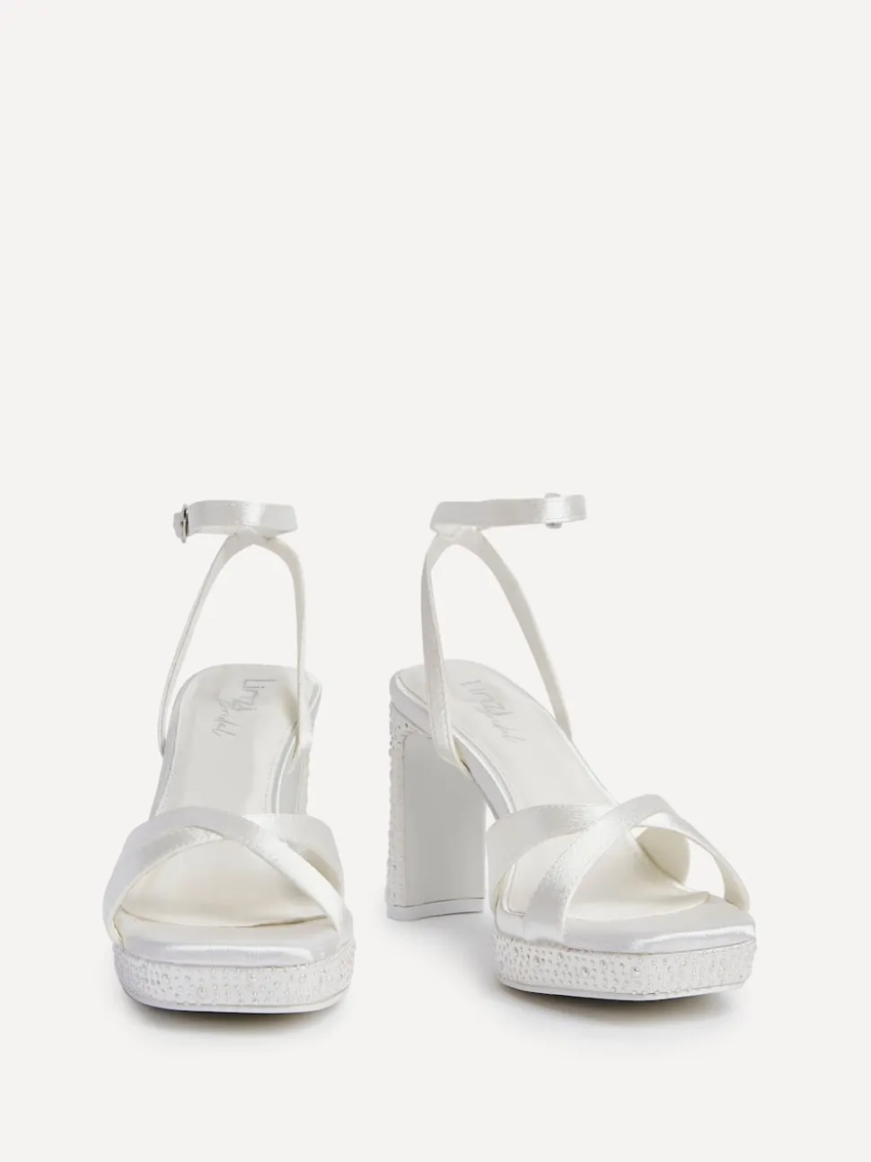 Linzi Cream Bridal Romantica Platform Heeled Sandals with Embellishments