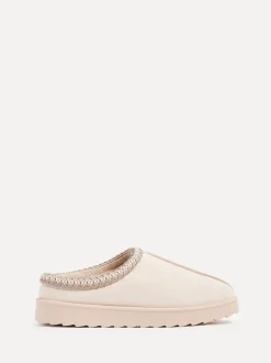 Linzi Cream Tana Faux Suede Slip-On Slippers