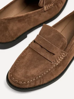 Linzi Dark Brown Precise Classic Loafers With Front Tab